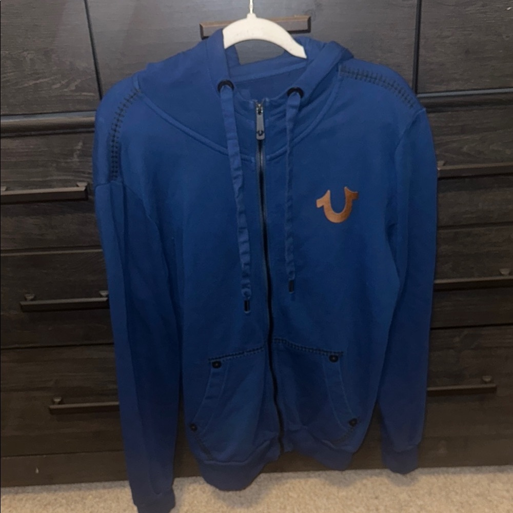 True Religion Blue Hoodie with Logo